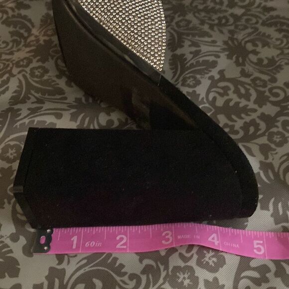 Black Suede Rhinestone Heels - Picture 8 of 10